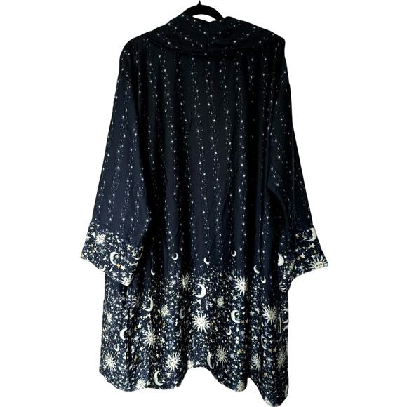 J. CREW Woman's XXL Navy Blue Celestial Easy-luxe Eco Robe Twinkling Sky Pockets - Picture 2 of 12